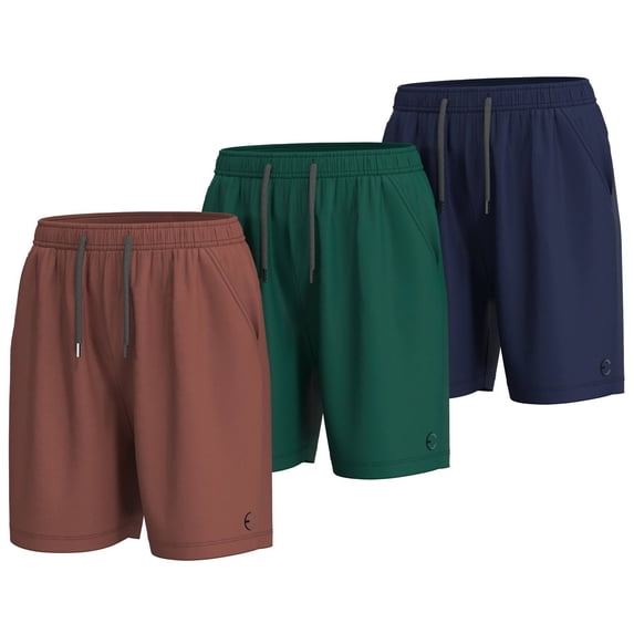Essenclo Boys Athletic Shorts, 3 Pack, Dry Fit Basketball Shorts with Pockets for Soccer, Running & Sports, Ages 3-16