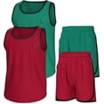 thumbnail image 1 of Essenclo Boys Clothing Sets, Athletic Crew Neck Sleeveless T-Shirt and Boys' Short Sets Outfits w/ Pockets 4 Pcs - Size 3-16, 1 of 7