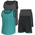 thumbnail image 1 of Essenclo Boys Clothing Sets, Athletic Crew Neck Sleeveless T-Shirt and Boys' Short Sets Outfits w/ Pockets 4 Pcs - Size 3-16, 1 of 7