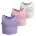 thumbnail image 1 of Essenclo Girls Athletic Crop Tank Tops, 3 Pack, Stretch Tops for Dance, Gymnastics, Yoga & Activewear, 1 of 6