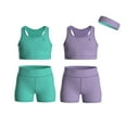 thumbnail image 1 of Essenclo Girls Clothing Athletic Sets Sleeveless Crop Tank Tops & Bike Shorts Cheer, Gymnastics, Volleyball Size 3-16 (5 Pcs) - E2108 - Set-8 - 11-12, 1 of 7