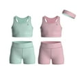 thumbnail image 1 of Essenclo Girls Clothing Athletic Sets Sleeveless Crop Tank Tops & Bike Shorts Cheer, Gymnastics, Volleyball Size 3-16 (5 Pcs), 1 of 2