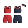 thumbnail image 1 of Essenclo Girls Clothing Athletic Sets Sleeveless Crop Tank Tops & Bike Shorts Cheer, Gymnastics, Volleyball Size 3-16 (5 Pcs), 1 of 2