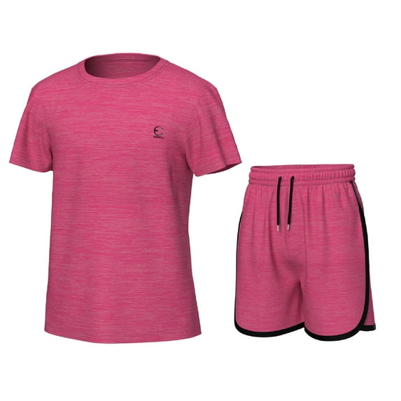 Essenclo Girls' Clothing Sets, Athletic T-Shirt and Short Outfits Performance Activewear Cute Summer Girls Fashion Size 5-14