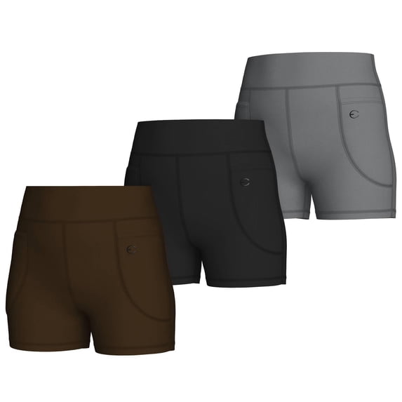 Essenclo Girls Biker Shorts with Pockets, 3 Pack, High Waisted Yoga Shorts for Dance, Gymnastics, Cheer & Activewear, Ages 3-16
