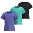 thumbnail image 1 of Essenclo Girls Dry Fit Athletic Shirts, 3 Pack, Short Sleeve Crewneck Performance Tees for Sports & Activewear, Ages 3-36, 1 of 7