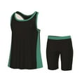 thumbnail image 1 of Essenclo Girls Summer Set, Tank Top and Athletic Shorts, 2 Pc Set - Black Teal, 1 of 7