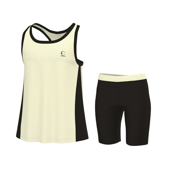 Essenclo Girls Summer Set, Tank Top and Athletic Shorts, 2 Pc Set - Cream