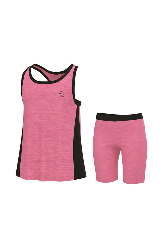 Girls Summer Set, Tank Top and Athletic Shorts, 2 Pc Set - Pink
