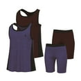 thumbnail image 1 of Essenclo Girls Summer Set, Tank Top and Athletic Shorts, 4 Pc Set - Wine Blue, 1 of 7