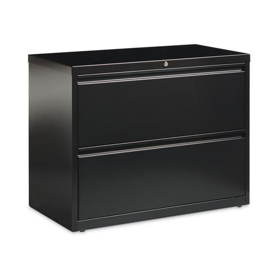 Essendant HID14983 36 in. 2 Door Lateral File Cabinet, Black