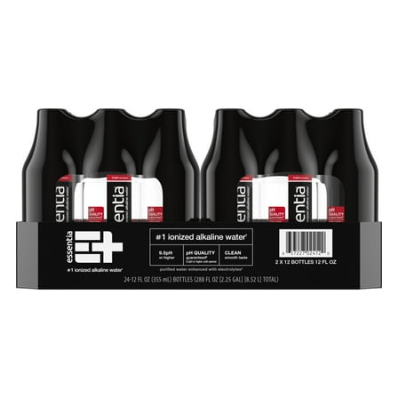 Essentia Water; 12, 12-oz Bottles; 2-pack; Ionized Alkaline Bottled Water