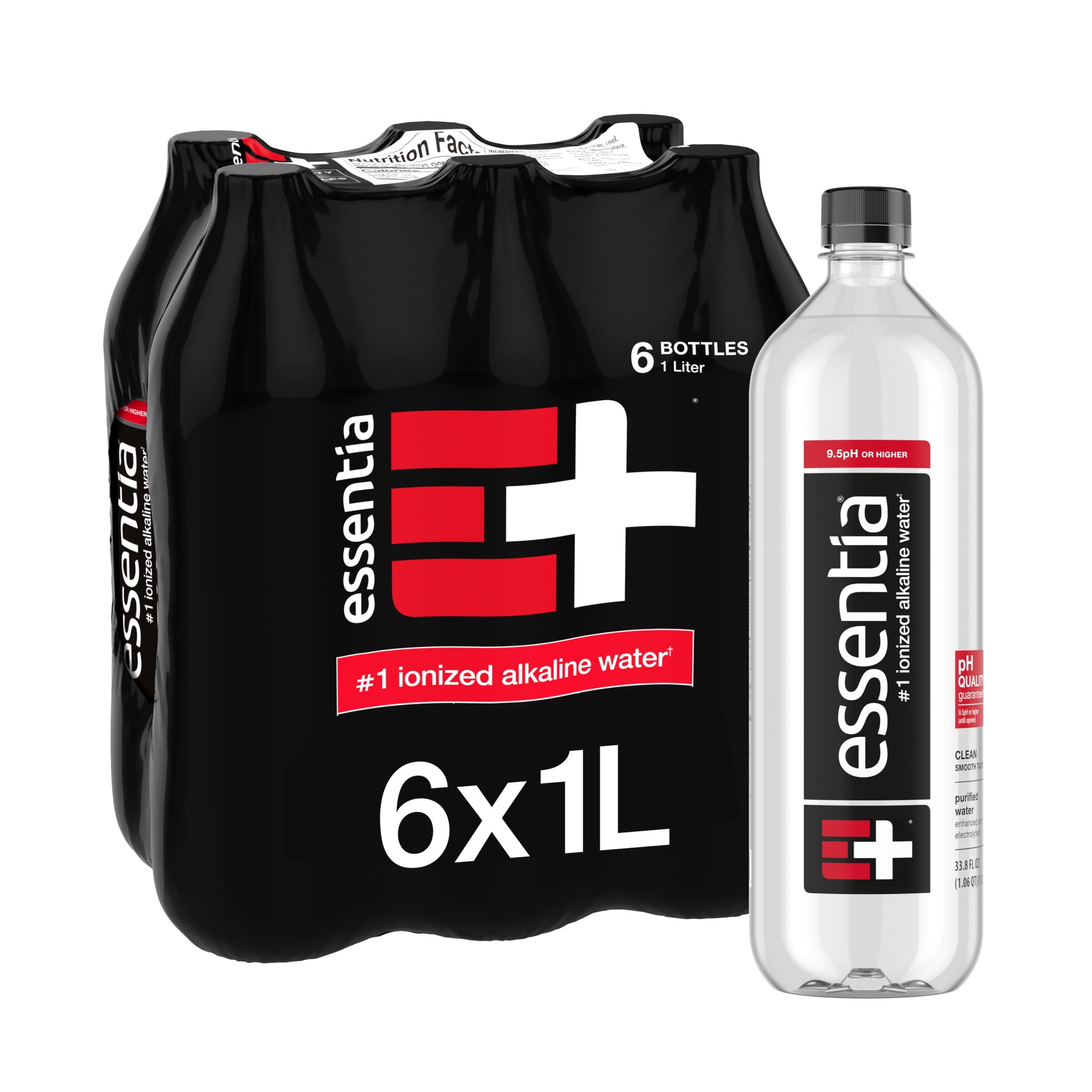Essentia Pure Drinking Water, Ionized Alkaline, Purified, 1L