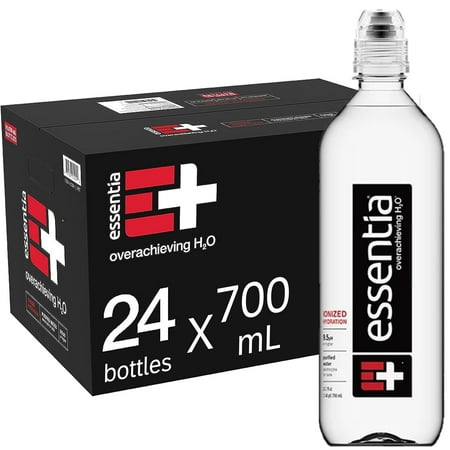 product image of Essentia Bottled Water,  Ionized Alkaline Water, 700 ml Each, 24 Plastic Bottles