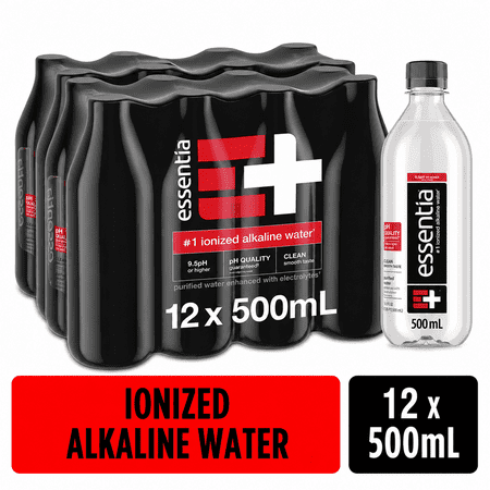 Essentia Ionized Alkaline Water, 9.5+ pH, 99.9% Pure Bottled Water, 20 fl oz Bottles, 12 Pack