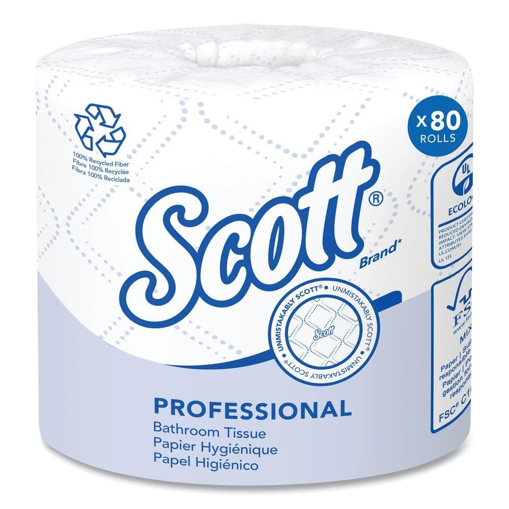 Essential 100% Recycled Fiber SRB White Septic Safe 2-Ply Toilet Paper ...