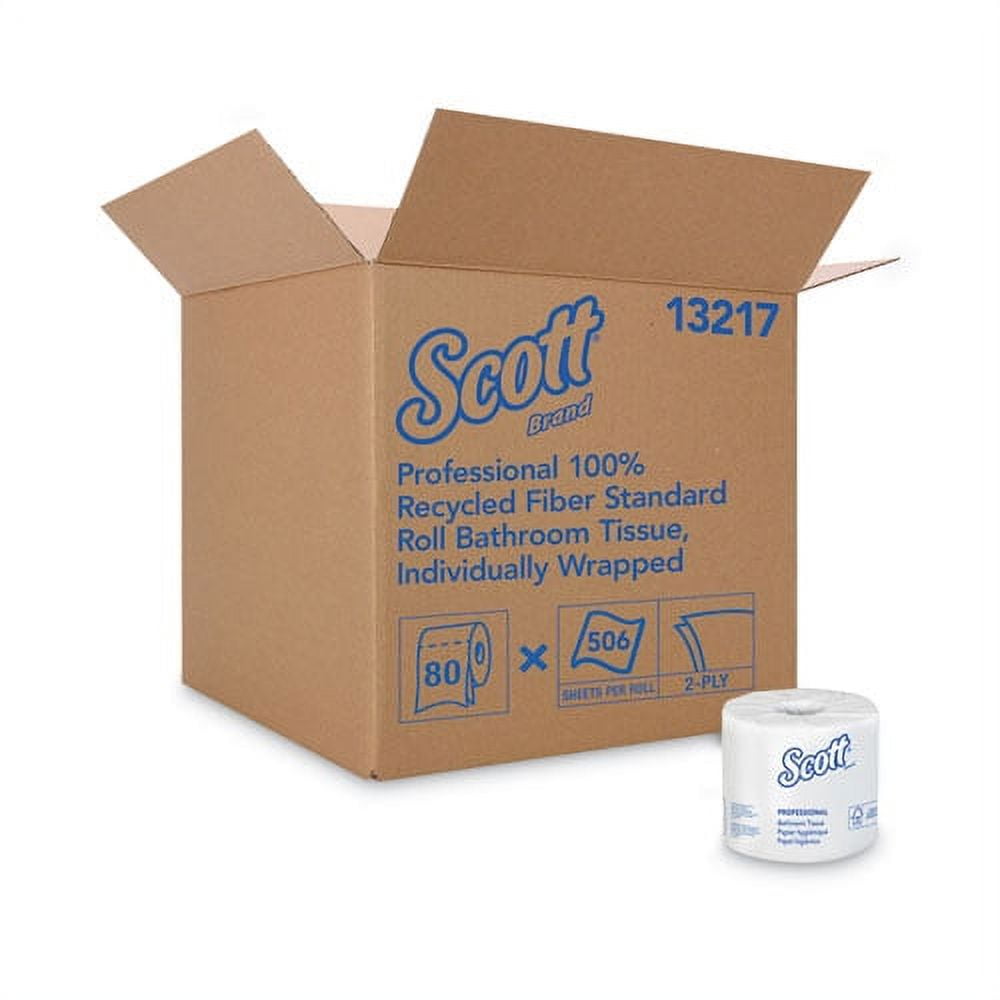 Essential 100% Recycled Fiber Srb Bathroom Tissue, Septic Safe, 2-Ply, White, 506 Sheets/roll, 80 Rolls/carton | Bundle of 5 Cartons