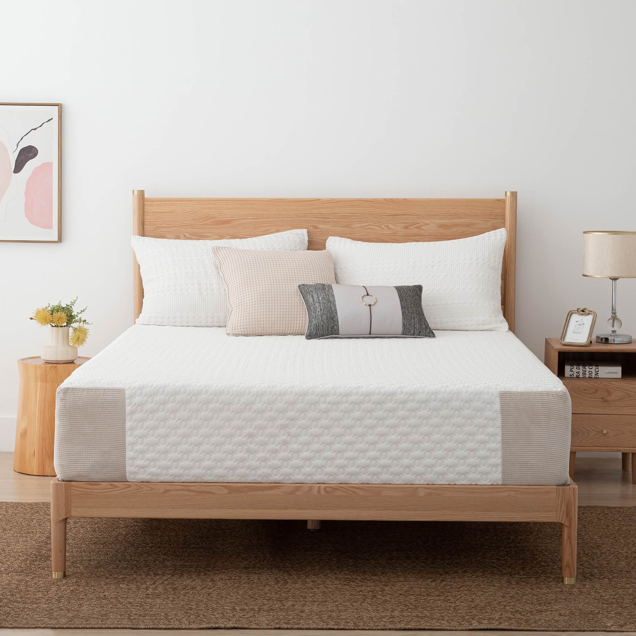 Essential 12 Inch Bamboo Charcoal Gel Memory Foam Mattress, Queen