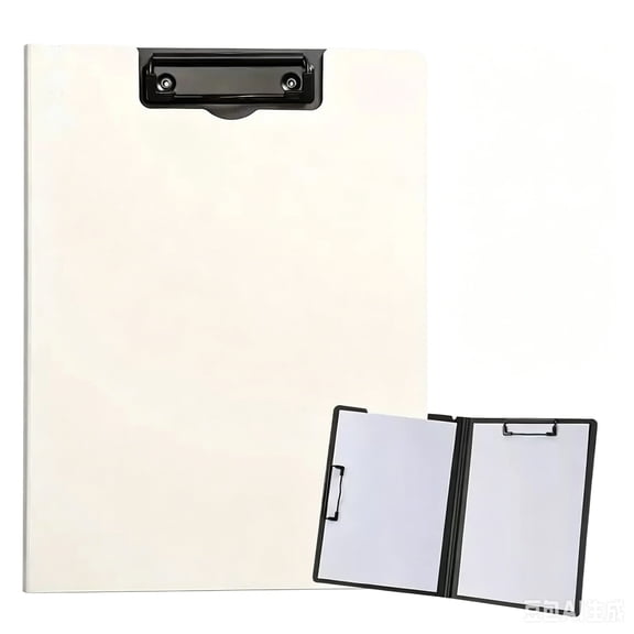 Essential 1PC Folding Clipboard, Expandable File Holder with Dual Metal Clips, Sturdy Clipboard for Home, Classroom & Office Supplies White