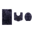 thumbnail image 1 of Essential 3-Piece Bathroom Rug Set, Plush Microfiber Bath Mat, U-Shaped Contour Rug and Toilet Lid Cover, Ultra Absorbent, Quick-Dry, Non-Slip Bathroom Mats, Machine Washable, Navy, 1 of 11
