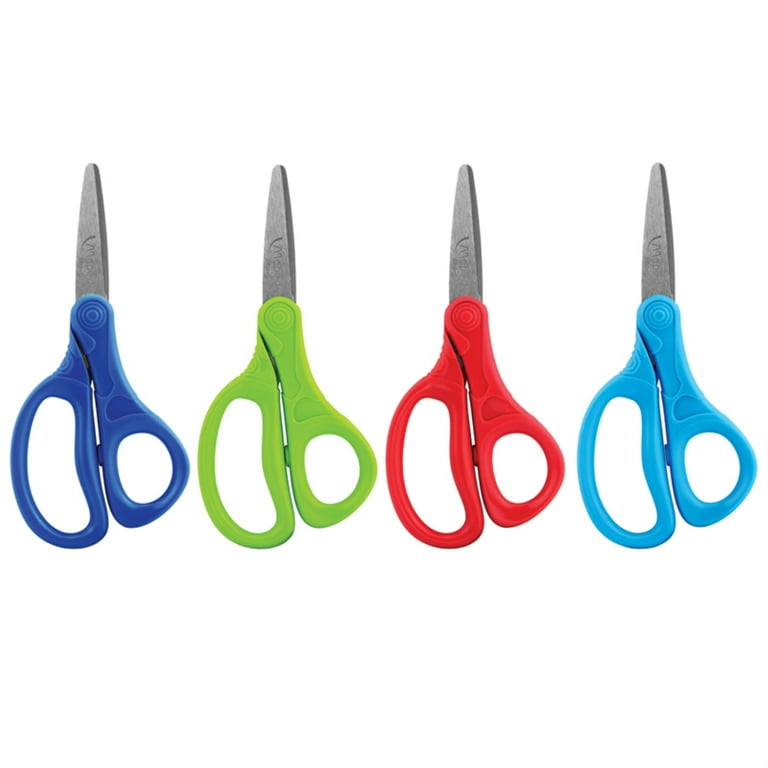 Essential 5 Pointed School Scissors, Assorted Colors | Bundle of 5