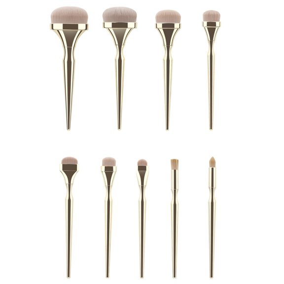 Essential 9Pcs Makeup Application Brushes for Blending Powder and Eye Makeup