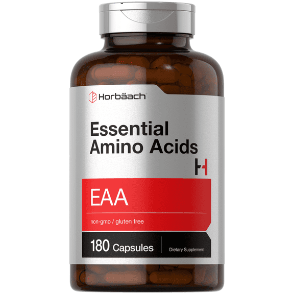 Essential Amino Acids Supplement | 180 EAA Capsules | Optimum Ratio with BCAAs | by Horbach