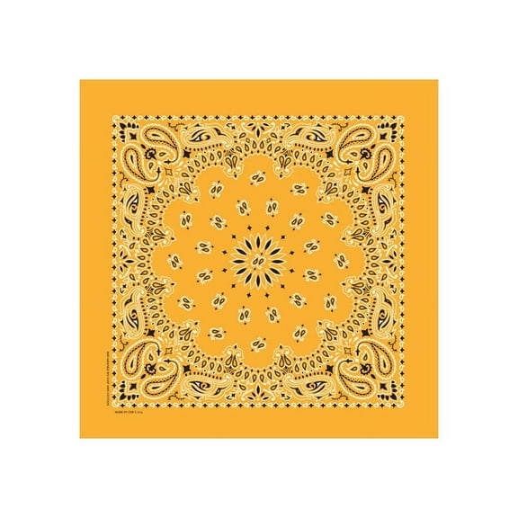 Essential Apparel Paisley Bandanas - Made in U.S.A, Gold, One-Size
