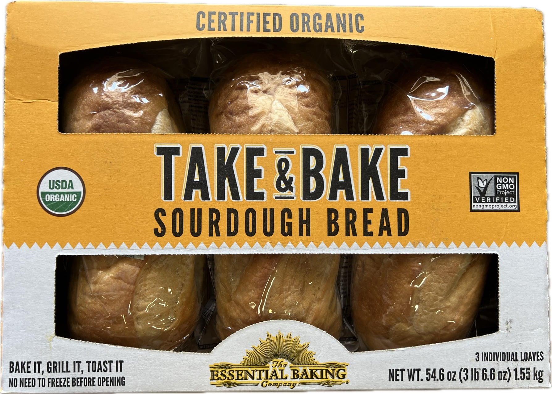 Essential Baking Company Organic Artisan Sourdough Bread, 18.2 Ounce (Pack of 3)