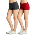 thumbnail image 1 of Essential Basic Junior Women Fold Over Low Rise Short Cotton Spandex Yoga Dance, 1 of 4