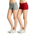 thumbnail image 1 of Essential Basic Junior Women Fold Over Low Rise Short Cotton Spandex Yoga Dance, 1 of 4