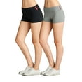 thumbnail image 1 of Essential Basic Junior Women Fold Over Low Rise Short Cotton Spandex Yoga Dance, 1 of 4