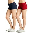 thumbnail image 1 of Essential Basic Junior Women Fold Over Low Rise Short Cotton Spandex Yoga Dance, 1 of 4