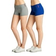 thumbnail image 1 of Essential Basic Junior Women Fold Over Low Rise Short Cotton Spandex Yoga Dance, 1 of 4
