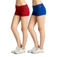 thumbnail image 1 of Essential Basic Junior Women Fold Over Low Rise Short Cotton Spandex Yoga Dance, 1 of 4