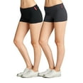thumbnail image 1 of Essential Basic Junior Women Fold Over Low Rise Short Cotton Spandex Yoga Dance, 1 of 4
