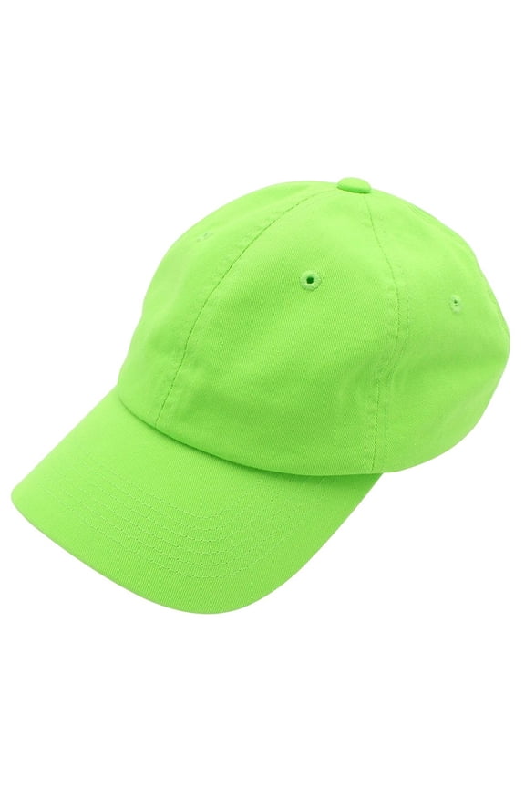 Plain Dad Hat 100% Cotton Unstructured Hat Unisex Adjustable Strap - Lime