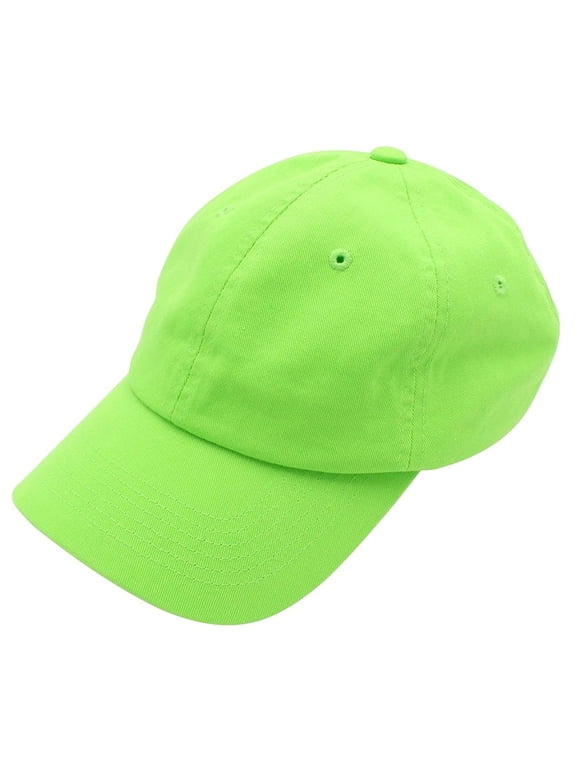 Plain Dad Hat 100% Cotton Unstructured Hat Unisex Adjustable Strap - Lime