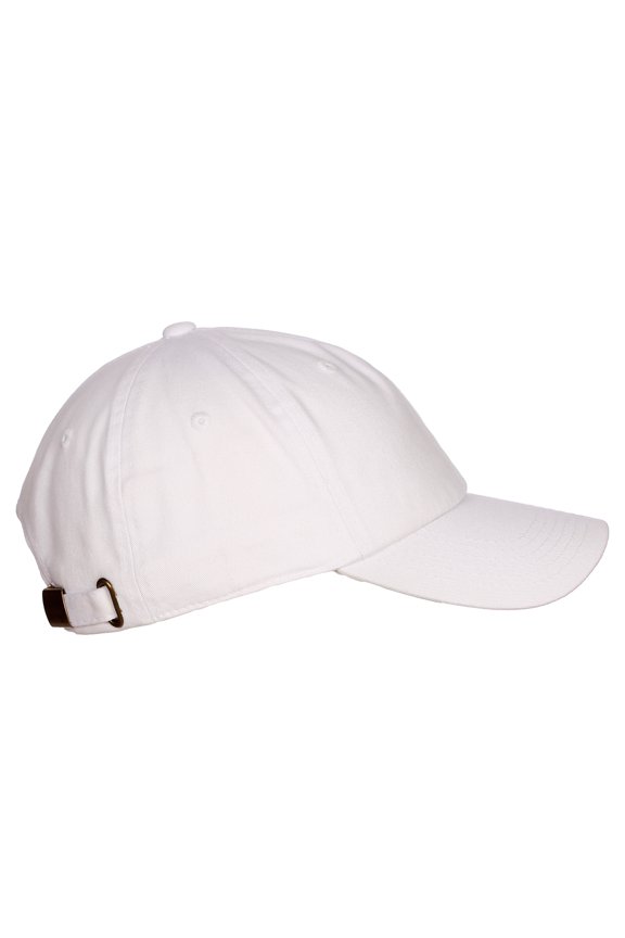 Plain Dad Hat 100% Cotton Unstructured Hat Unisex Adjustable Strap - White
