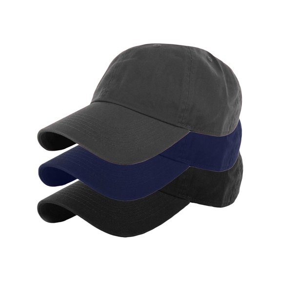 Essential Basic Plain Dad Hat 100% Cotton Unstructured Hat Unisex Strap Cap - Black Gray Navy