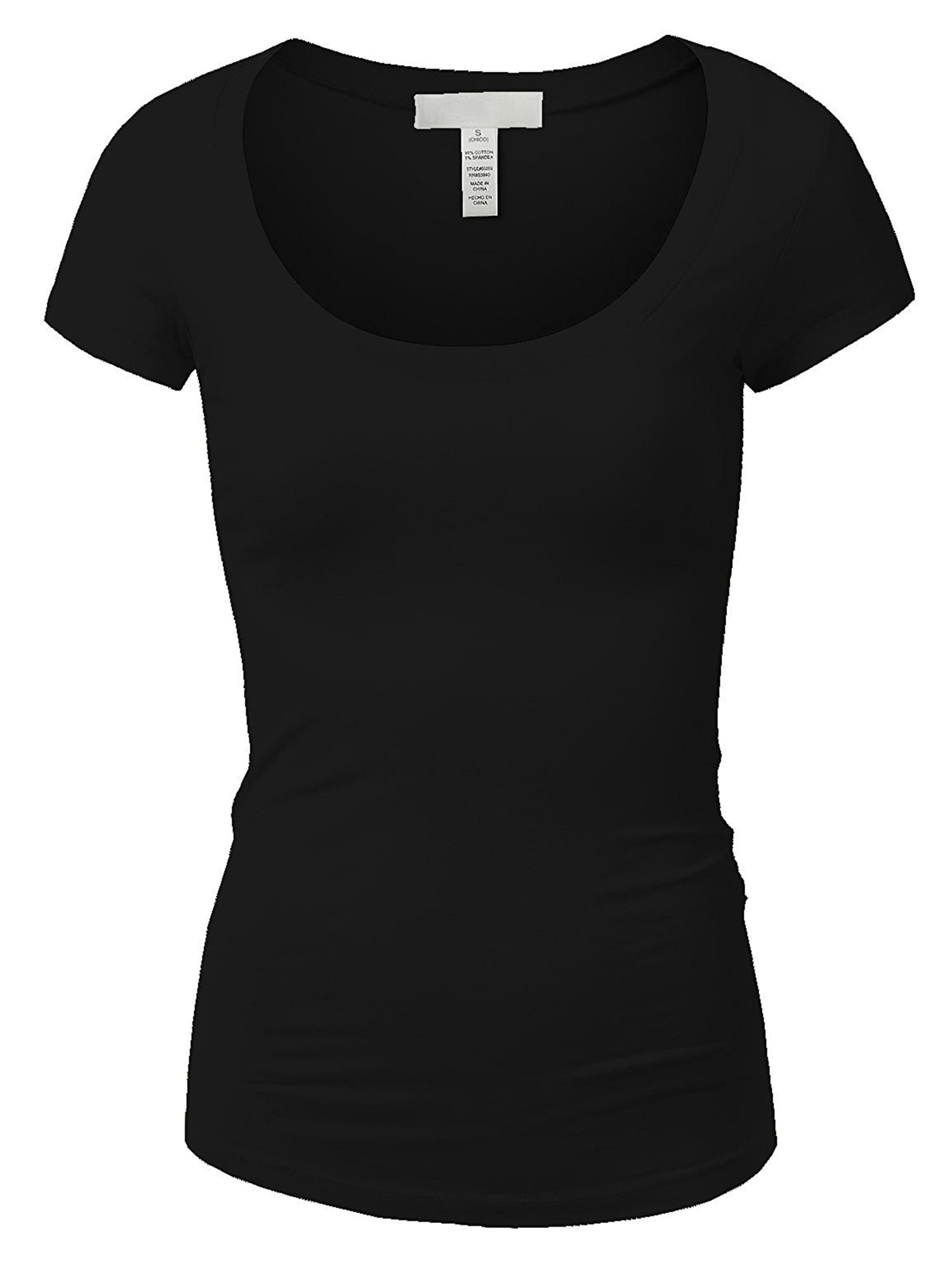 6679 Black Scoop Neck T-Shirt