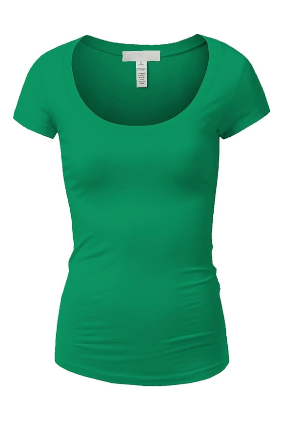 Scoop Neck Short Sleeve Tee for Women Tshirt - Junior to Plus Sizes