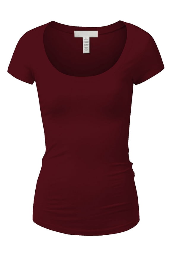 Scoop Neck Short Sleeve Tee for Women Tshirt - Junior to Plus Sizes