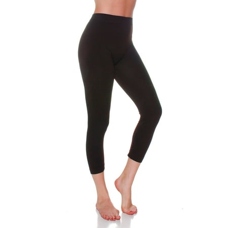 Essential Basic Women Active Athletic Capri Calf Seamless Legging, Junior - Plus Sizes