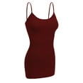 thumbnail image 1 of Essential Basic Women Basic Built In Bra Spaghetti Strap Cami Top Tank - Burgundy, L, 1 of 5