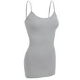 thumbnail image 1 of Essential Basic Women Basic Built In Bra Spaghetti Strap Cami Top Tank - Heather Gray, M, 1 of 5