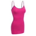 thumbnail image 1 of Essential Basic Women Basic Built In Bra Spaghetti Strap Cami Top Tank - Hot Pink, S, 1 of 5