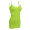 thumbnail image 1 of Essential Basic Women Basic Built In Bra Spaghetti Strap Cami Top Tank - Lime, S, 1 of 4
