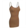 thumbnail image 1 of Essential Basic Women Basic Built In Bra Spaghetti Strap Cami Top Tank - Mocha, M, 1 of 5