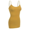 thumbnail image 1 of Essential Basic Women Basic Built In Bra Spaghetti Strap Cami Top Tank - Mustard, L, 1 of 4